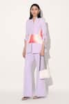 Buy_Linetribe__Lavender Crepe Designer Blazer And Pant Set _at_Aza_Fashions