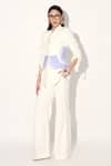 Buy_Linetribe__Ivory Crepe Designer Blazer And Pant Set _at_Aza_Fashions