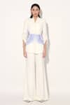 Buy_Linetribe__Ivory Crepe Designer Blazer And Pant Set 