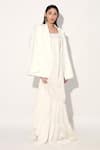 Buy_Linetribe__White Viscose, Satin Designer Gown _at_Aza_Fashions
