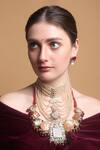 Buy_Dugran By Dugristyle_Multi Color Twilight Blush Haar Pendent Necklace _at_Aza_Fashions