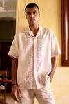 Shop_Asuka_Cream Linen Embroidery Half Shirt 