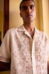 Asuka_Cream Linen Embroidery Desert Mosaic Shirt _Online_at_Aza_Fashions