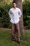 Buy_Asuka_White Linen Embroidery Verdant Realm Shirt 