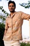 Shop_Asuka_Brown Linen Embroidery Terracotta Mirage Shirt _at_Aza_Fashions