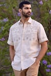 Buy_Asuka_Beige Chinon Embroidery Nomadic Tapestry Shirt _at_Aza_Fashions