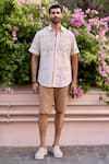 Asuka_Beige Chinon Embroidery Nomadic Tapestry Shirt _at_Aza_Fashions