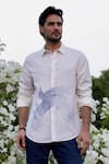 Buy_Asuka_White Linen Embroidery Skyward Grace Shirt _at_Aza_Fashions