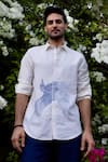 Shop_Asuka_White Linen Embroidery Skyward Grace Shirt _at_Aza_Fashions