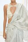 Buy_Ekaya Banaras_Green Organza Pearls The Diana Saree Set _Online_at_Aza_Fashions