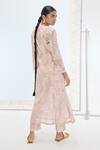 Shop_Ekaya Banaras_Peach Organza, Silk Pearls Keyhole Neck The Diana Kurta Set _at_Aza_Fashions