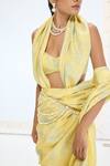 Buy_Ekaya Banaras_Yellow Silk Pearls Designer Handwoven Saree _Online_at_Aza_Fashions