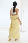Shop_Ekaya Banaras_Off White Tissue Pearls Handwoven Crushed Silk Saree Set _at_Aza_Fashions