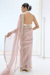 Shop_Ekaya Banaras_Mauve Tissue Pearls Handwoven Crushed Silk Saree _at_Aza_Fashions