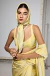 Buy Ekaya Banaras Yellow Handwoven Digital Print Scarf Online at Aza Fashions Buy_Ekaya Banaras_Yellow Handwoven Digital Print Scarf _Online_at_Aza_Fashions