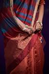 Buy_Dressfolk_Orange Silk V-neck Handloom Saree Set 
