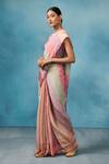 Buy_Dressfolk_Multi Color Linen Round Neck Multi-color Handloom Saree Set _at_Aza_Fashions