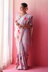 Buy_Dressfolk_Multi Color Linen V-neck Light Blue Pink Ombre Handloom Saree 