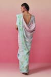 Shop_Dressfolk_Blue Linen Embroidery Round Neck Light Pink Ombre Handloom Saree _at_Aza_Fashions