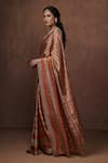 Buy_Dressfolk_Gold Handloom Cotton Round Neck Tissue Designer Saree With Blouse 