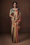 Buy_Dressfolk_Multi Color Tissue Round Neck Multi-color Handloom Saree Set _at_Aza_Fashions