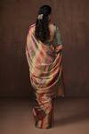 Shop_Dressfolk_Multi Color Tissue Round Neck Multi-color Handloom Saree Set _at_Aza_Fashions
