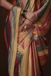 Buy_Dressfolk_Multi Color Tissue Round Neck Multi-color Handloom Saree Set 