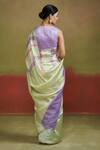 Shop_Dressfolk_Green Silk Round Neck Pastel Handloom Saree Set _at_Aza_Fashions