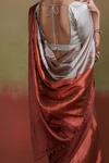 Dressfolk_Multi Color Tissue V-neck Handloom Saree With Blouse _at_Aza_Fashions