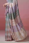 Dressfolk_Multi Color Linen Round Neck Multi-coloured Handloom Saree _at_Aza_Fashions