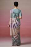 Shop_Dressfolk_Multi Color Linen Round Neck Multi-coloured Handloom Saree _at_Aza_Fashions