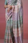 Buy_Dressfolk_Multi Color Linen Round Neck Multi-coloured Handloom Saree 
