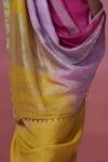 Shop_Dressfolk_Multi Color Linen Round Neck Magenta Handloom Saree Set 