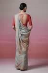 Shop_Dressfolk_Gray Linen V-neck Grey Handloom Saree Set _at_Aza_Fashions