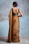 Shop_Dressfolk_Gold Tissue Sweetheart Neck Handloom Saree Set _at_Aza_Fashions