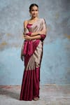 Buy_Dressfolk_Silver Tissue Square Neck Designer Handloom Saree Set_at_Aza_Fashions