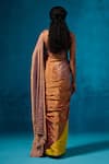 Shop_Dressfolk_Multi Color Tissue Round Neck Handloom Designer Saree Set _at_Aza_Fashions