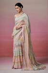 Buy_Dressfolk_Multi Color Handloom Cotton, Linen Halter Neck Saree With Blouse 