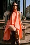 Shop_Therealb_Peach Cotton Collared Halter Neck Top And Shorts Set _Online_at_Aza_Fashions