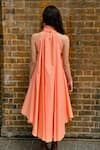 Shop_Therealb_Peach Cotton Collared Halter Neck Top And Shorts Set _at_Aza_Fashions