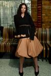 Buy_Therealb_Black Cotton V-neck And Beige Designer Top & Skirt Set _at_Aza_Fashions