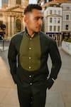 Therealb_Olive Green Cotton Designer Shirt And Pant Set _Online_at_Aza_Fashions