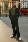 Therealb_Olive Green Cotton Designer Shirt And Pant Set _at_Aza_Fashions