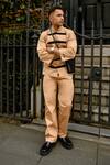 Therealb_Beige Cotton Designer Shirt And Pant Set _at_Aza_Fashions