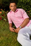 Buy_Therealb_Pink Cotton Designer Shirt _Online_at_Aza_Fashions