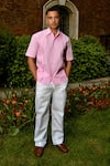 Shop_Therealb_Pink Cotton Designer Shirt _at_Aza_Fashions