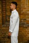 Shop_Therealb_White Cotton Embroidery Designer Shirt And Pant Set _at_Aza_Fashions