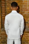 Shop_Therealb_White Cotton Embroidery Designer Shirt And Pant Set _at_Aza_Fashions