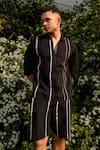 Buy_Therealb_Black Cotton Designer Shirt And Shorts Set _Online_at_Aza_Fashions