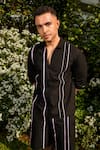 Shop_Therealb_Black Cotton Designer Shirt And Shorts Set _Online_at_Aza_Fashions